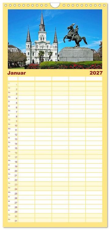 Produktbild: Familienplaner 2027 - So sch&ouml;n ist New Orleans mit 5 Spalten (Wandkalender, 21 x 45 cm) CALVENDO
