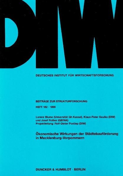 Produktbild: &Ouml;konomische Wirkungen der St&auml;dtebauf&ouml;rderung in Mecklenburg-Vorpommern.