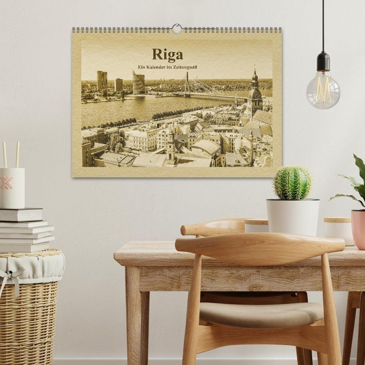 Produktbild: Riga &ndash; Ein Kalender im Zeitungsstil (Wandkalender 2026 DIN A3 quer), CALVENDO Monatskalender