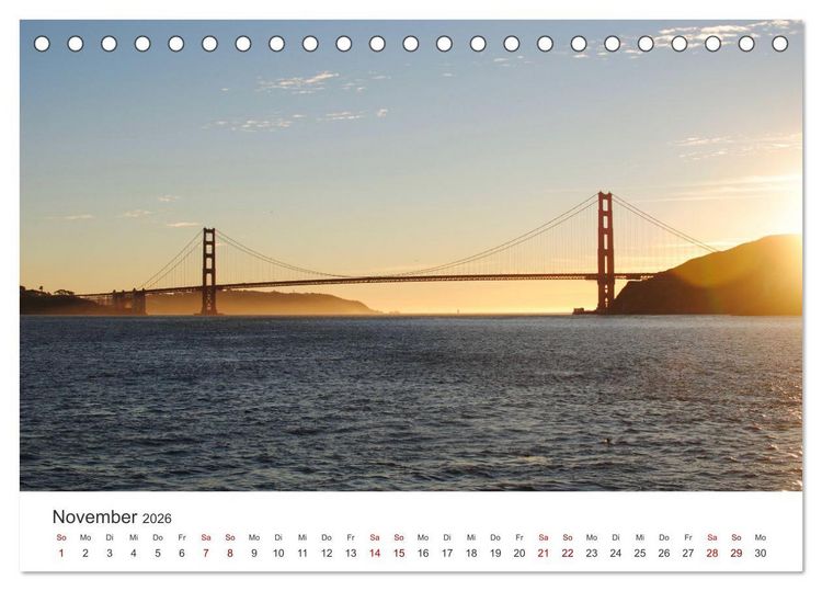 Produktbild: Golden Gate Bridge - Das ber&uuml;hmte Wahrzeichen von San Francisco. (Tischkalender 2026 DIN A5 quer), CALVENDO Monatskalender