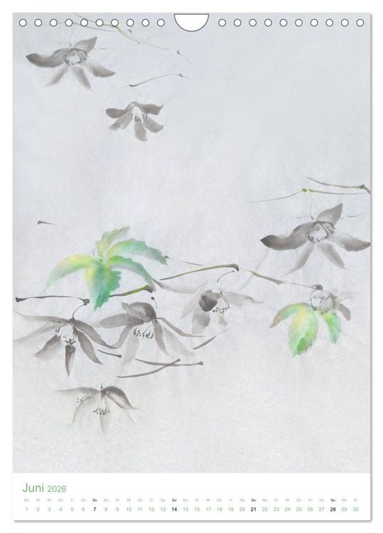 Produktbild: Jahreszeiten in Stil japanischer Malerei - Kunst (Wandkalender 2026 DIN A4 hoch), CALVENDO Monatskalender
