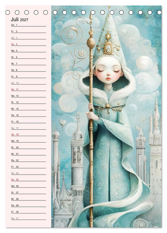 Produktbild: Tarot Wunderwelten. Surrealistische und magische Tarot-Kunst (Tischkalender 2027 DIN A5 hoch), CALVENDO Monatskalender