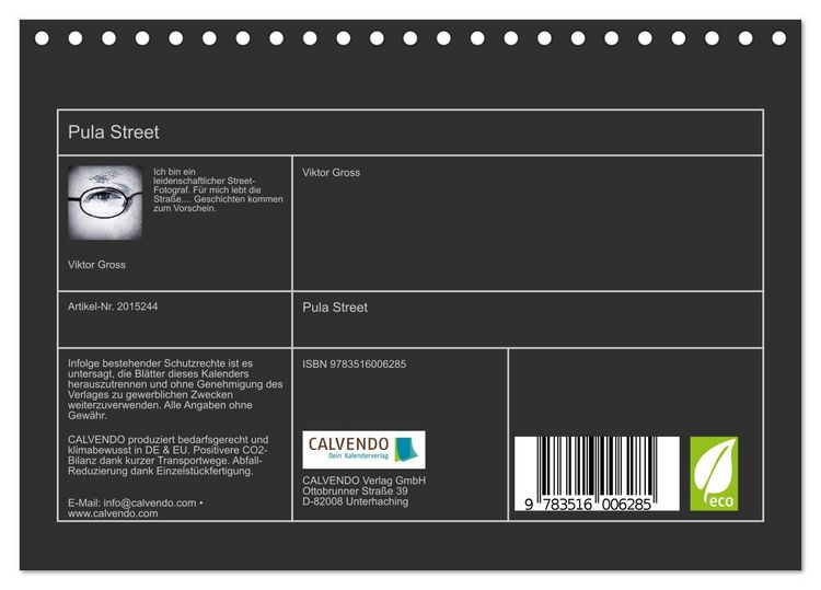 Produktbild: Pula Street (Tischkalender 2026 DIN A5 quer), CALVENDO Monatskalender
