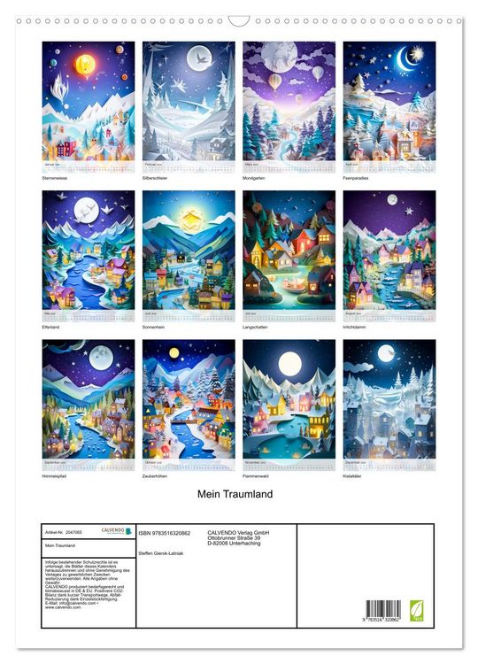 Produktbild: Mein Traumland (Wandkalender 2026 DIN A2 hoch), CALVENDO Monatskalender