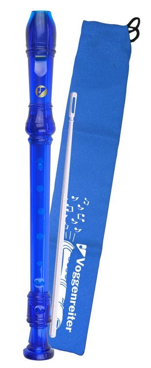 Produktbild: Voggys Kunststoff-Blockfl&ouml;te (blau), deutsche Griffweise