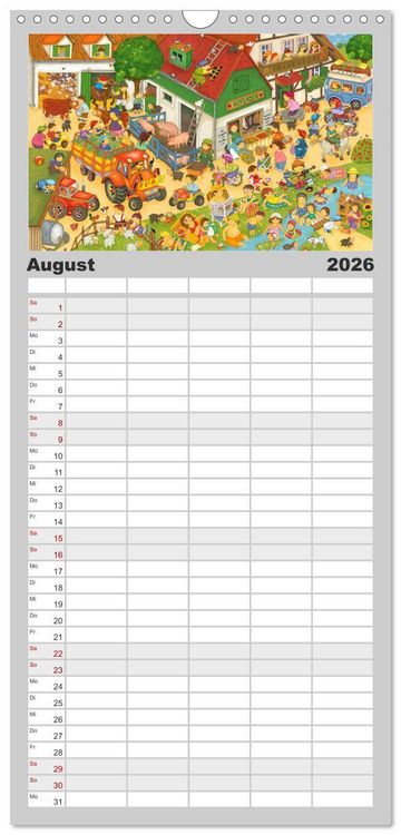 Produktbild: Familienplaner 2026 - Meine kleine Wimmelwelt mit 5 Spalten (Wandkalender, 21 x 45 cm) CALVENDO