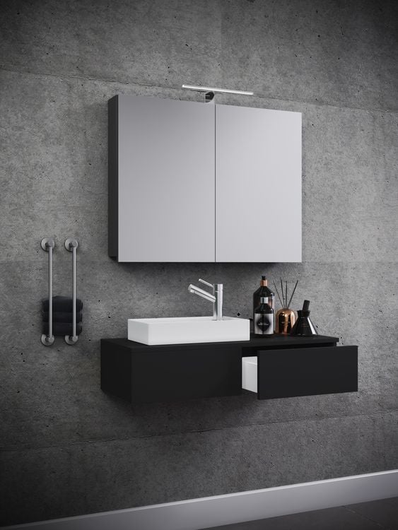 Produktbild: 3-tlg G&auml;ste WC Waschplatz Waschtisch Gudas Schrank