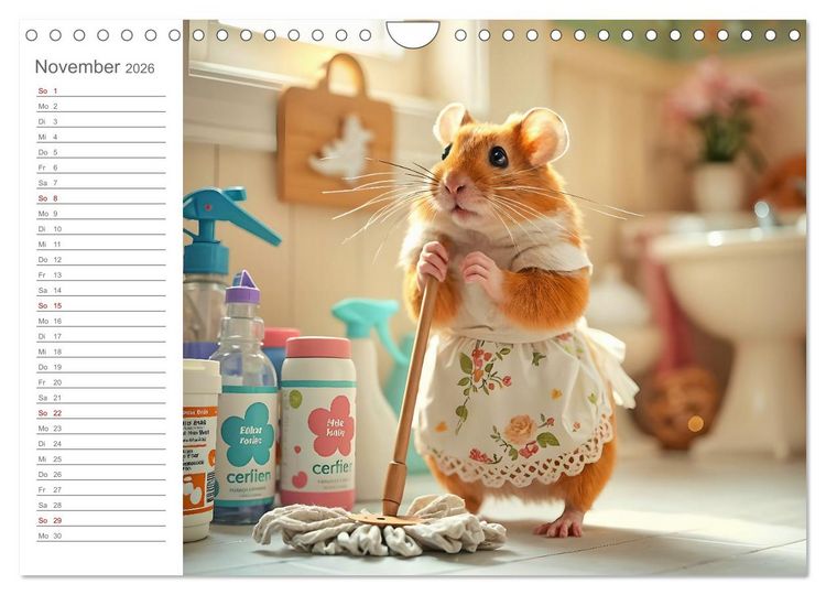 Produktbild: Hamsti Haushalt - Ordnung mit Pfiff und Flausch (Wandkalender 2026 DIN A4 quer), CALVENDO Monatskalender