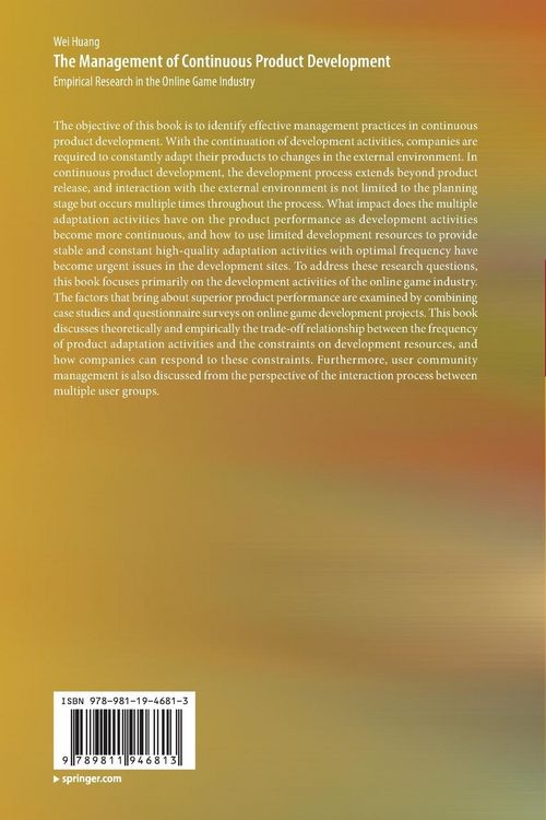 Produktbild: The Management of Continuous Product Development