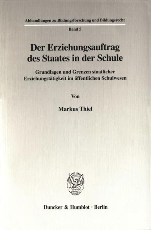 Produktbild: Der Erziehungsauftrag des Staates in der Schule.