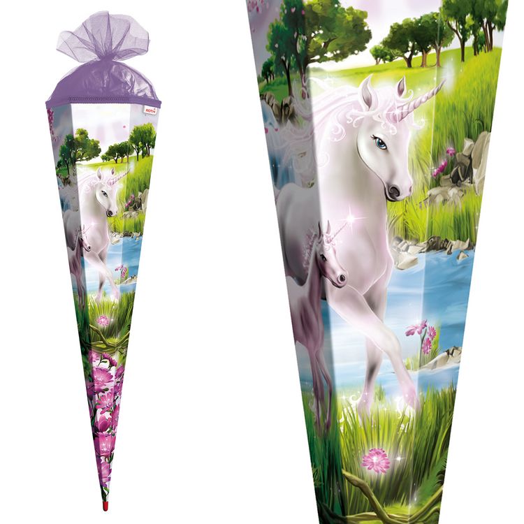 Produktbild: Motiv-Schult&uuml;te 85cm, Einhorn m. Fohlen