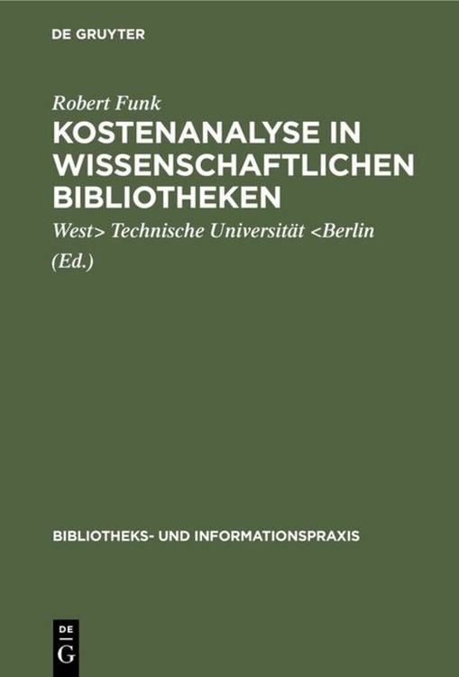 Produktbild: Kostenanalyse in wissenschaftlichen Bibliotheken