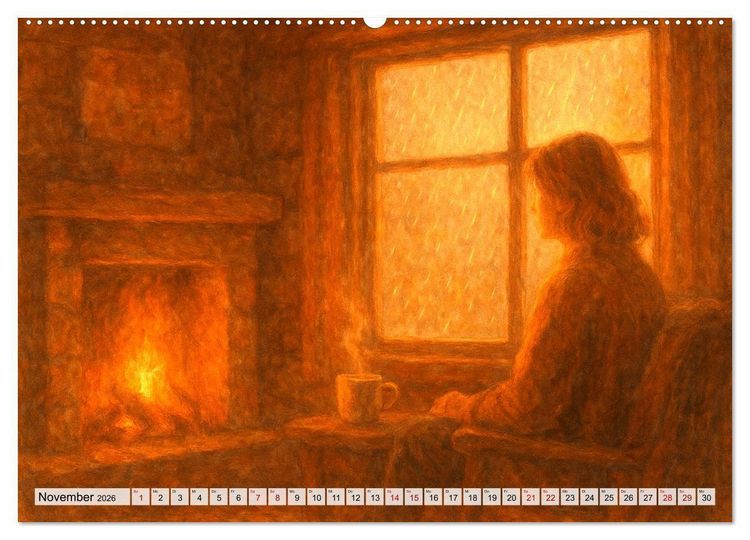 Produktbild: Ruhe finden - Der Anti-Stress-Kalender - Ein Jahr voller W&auml;rme und Achtsamkeit (Wandkalender 2026 DIN A2 quer), CALVENDO Monatskalender