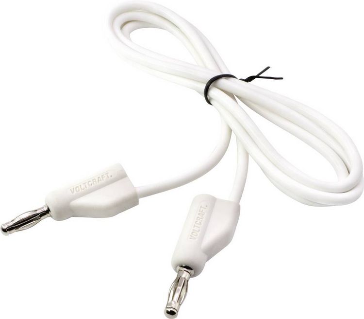 Produktbild: VOLTCRAFT MSB-300 Messleitung Lamellenstecker 4mm Silikon 1.00m Wei&szlig; 1St.