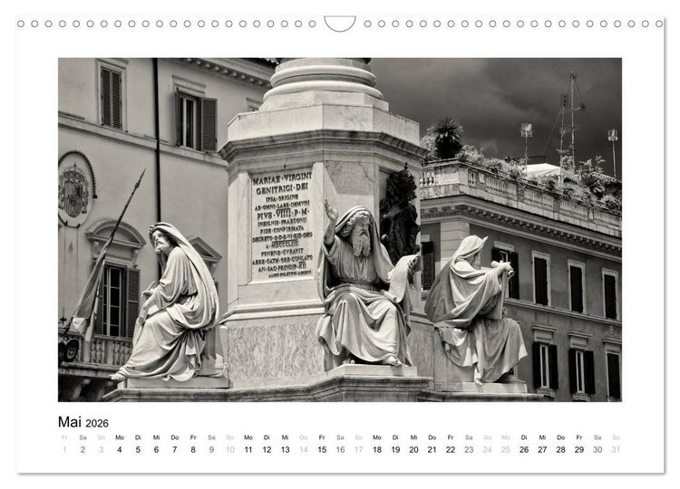 Produktbild: Rom in schwarz - weiss (Wandkalender 2026 DIN A3 quer), CALVENDO Monatskalender