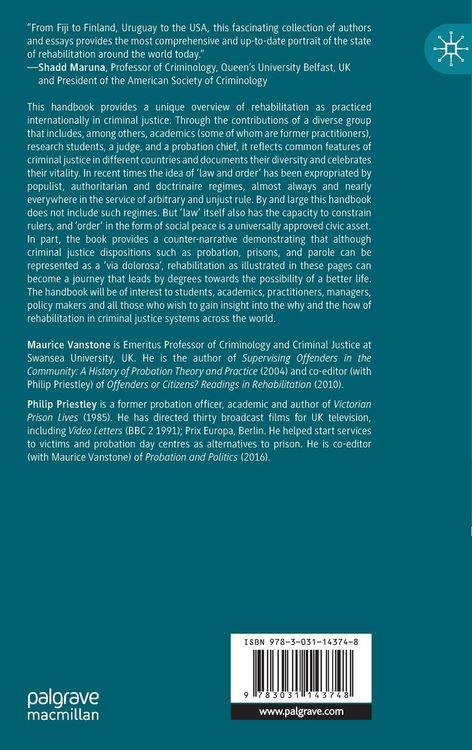 Produktbild: The Palgrave Handbook of Global Rehabilitation in Criminal Justice