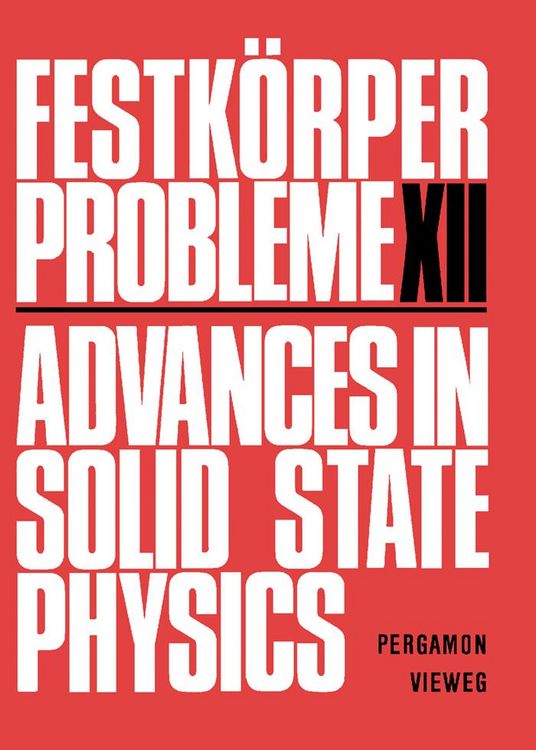 Produktbild: Advances in Solid State Physics
