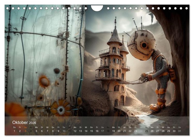 Produktbild: Die Melancholie der kleinen Roboter (Wandkalender 2026 DIN A4 quer), CALVENDO Monatskalender