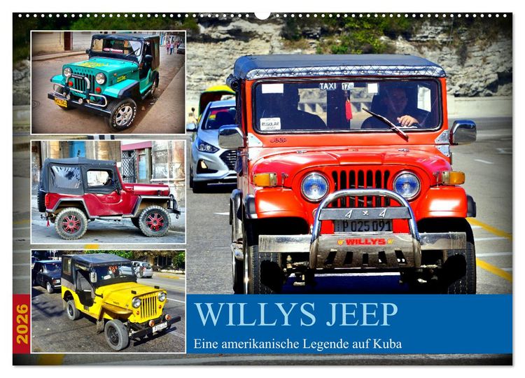 Produktbild: Willys Jeep - Eine amerikanische Legende auf Kuba (Wandkalender 2026 DIN A2 quer), CALVENDO Monatskalender