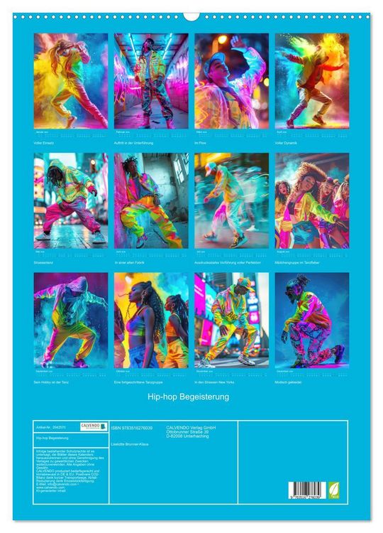 Produktbild: Hip-hop Begeisterung (Wandkalender 2026 DIN A2 hoch), CALVENDO Monatskalender