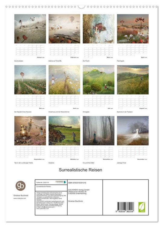 Produktbild: Surrealistische Reisen (hochwertiger Premium Wandkalender 2026 DIN A2 hoch), Kunstdruck in Hochglanz