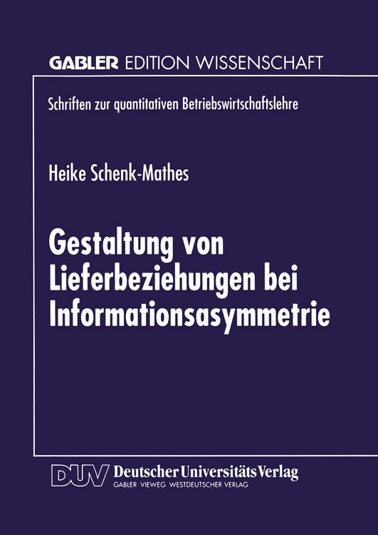 Produktbild: Gestaltung von Lieferbeziehungen bei Informationsasymmetrie