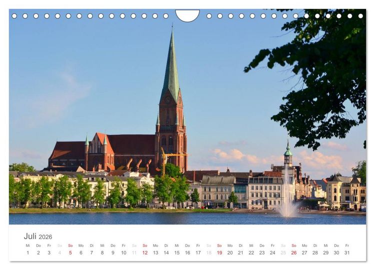 Produktbild: Schwerin - Impressionen (Wandkalender 2026 DIN A4 quer), CALVENDO Monatskalender