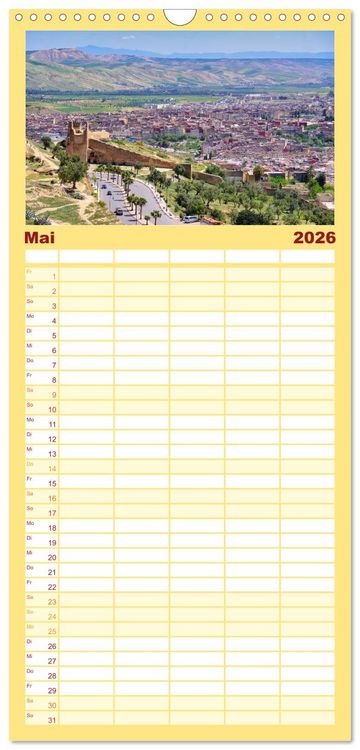 Produktbild: Familienplaner 2026 - Faszinierendes Marokko mit 5 Spalten (Wandkalender, 21 x 45 cm) CALVENDO