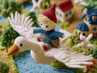 Produktbild: CALVENDO Puzzle Die wunderbare Reise des kleinen Nils Holgersson mit den Wildg&auml;nsen, Selma Lagerl&ouml;f | 1000 Teile Lege-Gr&ouml;&szlig;e 64x48cm Foto-Puzzle f&uuml;r gl&uuml;ckliche Stunden