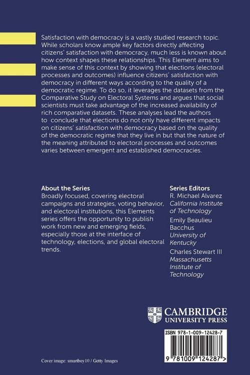Produktbild: Elections and Satisfaction with Democracy