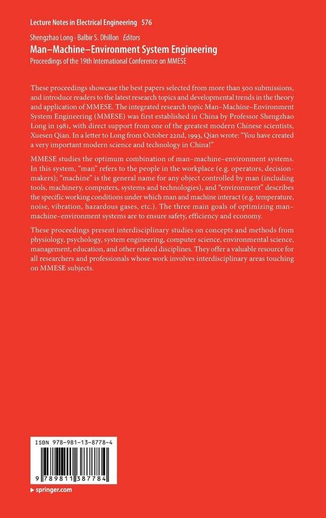 Produktbild: Man&ndash;Machine&ndash;Environment System Engineering