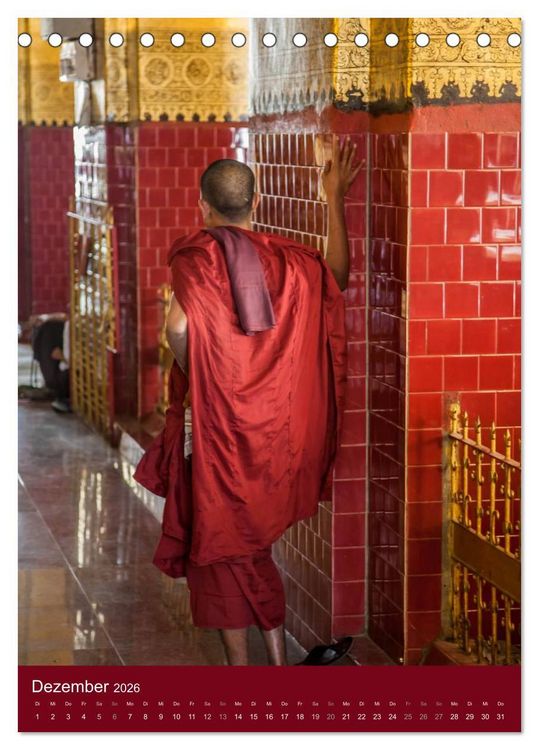 Produktbild: MYANMAR SPIRITUELL 2026 (Tischkalender 2026 DIN A5 hoch), CALVENDO Monatskalender