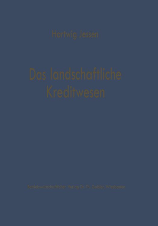 Produktbild: Das landschaftliche Kreditwesen