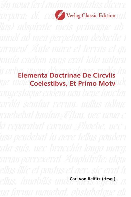 Produktbild: Elementa Doctrinae De Circvlis Coelestibvs, Et Primo Motv