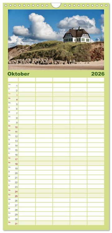 Produktbild: Familienplaner 2026 - Traumziel D&auml;nemark mit 5 Spalten (Wandkalender, 21 x 45 cm) CALVENDO
