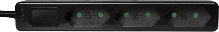 Produktbild: LogiLink LPS229B Steckdosenleiste 3fach Schwarz Konturenstecker 1 St.