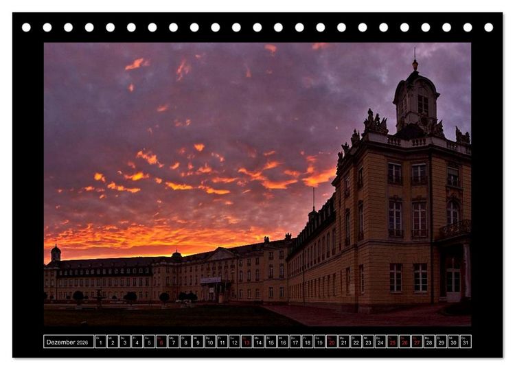 Produktbild: Karlsruhe Tag und Nacht (Tischkalender 2026 DIN A5 quer), CALVENDO Monatskalender