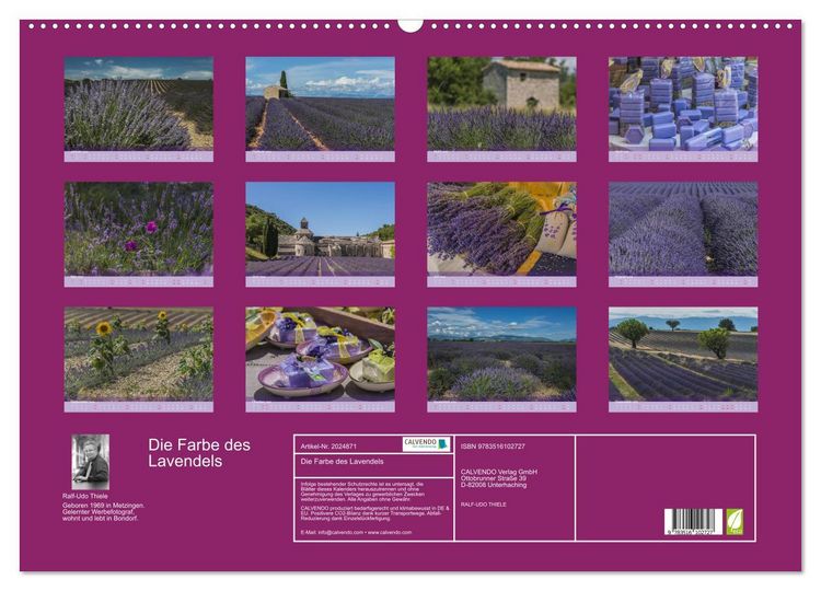Produktbild: Die Farbe des Lavendels (Wandkalender 2026 DIN A2 quer), CALVENDO Monatskalender