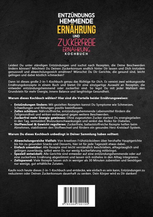 Produktbild: Entz&uuml;ndungshemmende Ern&auml;hrung und Zuckerfreie Ern&auml;hrung Kochbuch