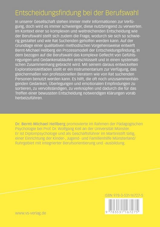 Produktbild: Entscheidungsfindung bei der Berufswahl