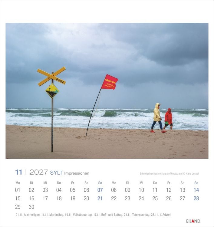 Produktbild: Sylt Impressionen Postkartenkalender 2027