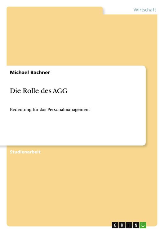 Produktbild: Die Rolle des AGG