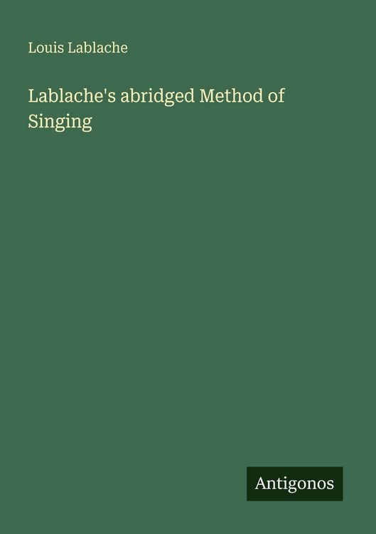 Produktbild: Lablache's abridged Method of Singing