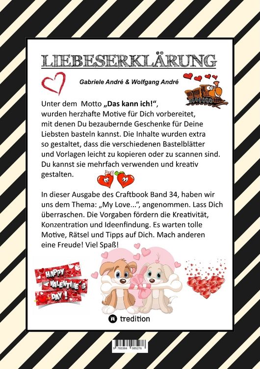 Produktbild: CRAFTBOOK - VALENTINSTAG - HERZEN - LIEBE MOTIVE - LOVEBOX - R&Auml;TSEL - AMOR - &Uuml;BERRASCHUNG - BASTELIDEEN - TIERLIEBE
