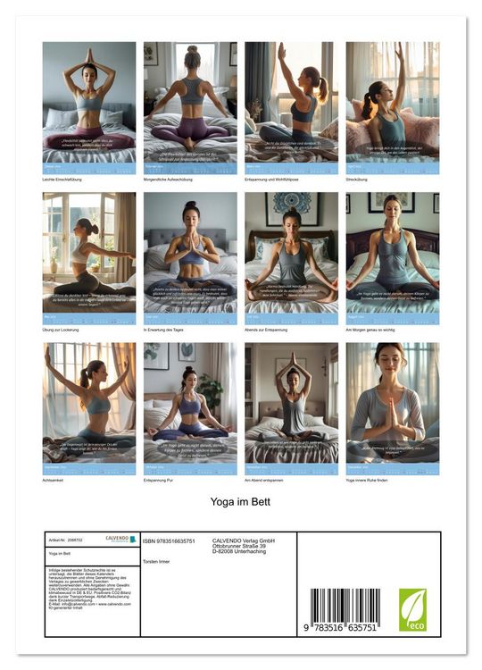 Produktbild: Yoga im Bett (Wandkalender 2026 DIN A4 hoch), CALVENDO Monatskalender