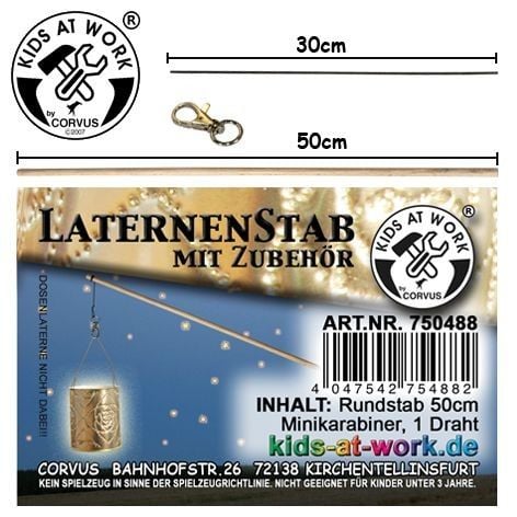 Produktbild: Corvus A750488 - Kids-at-Work, Laternen-Stab 50cm mit Zubeh&ouml;r