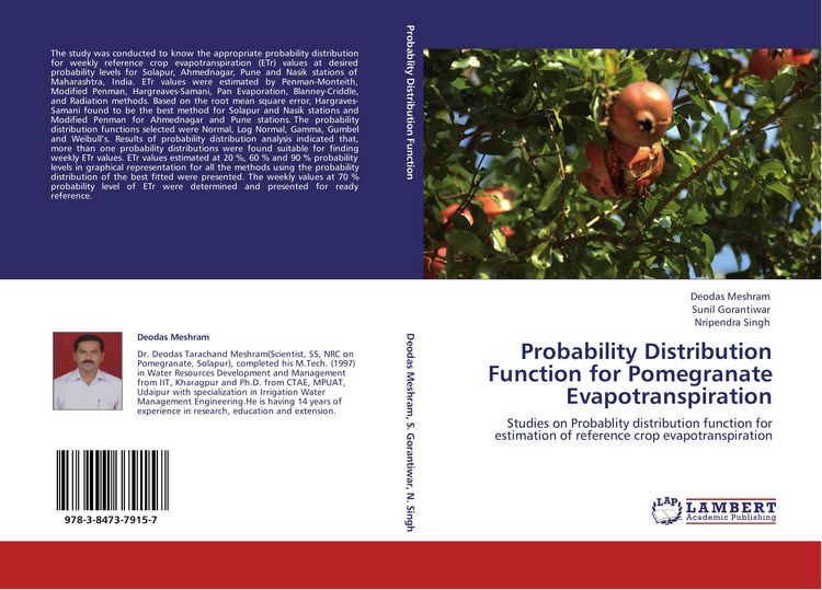 Produktbild: Probability Distribution Function for Pomegranate Evapotranspiration