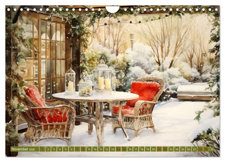 Produktbild: Lauschige Gartenecken (Wandkalender 2026 DIN A4 quer), CALVENDO Monatskalender