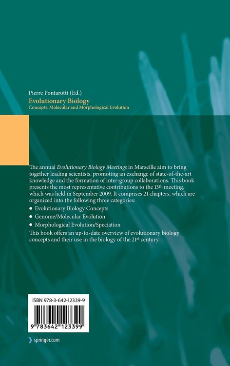 Produktbild: Evolutionary Biology - Concepts, Molecular and Morphological Evolution