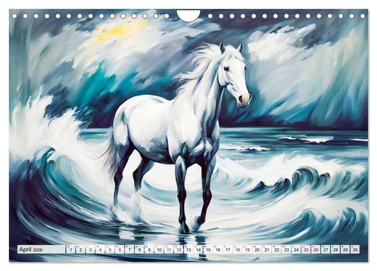 Produktbild: Jahr des Pferdes - Der unbez&auml;hmbare Geist der Pferde (Wandkalender 2026 DIN A4 quer), CALVENDO Monatskalender
